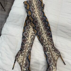 Steve Madden Brown and Black Over the Knee Boots